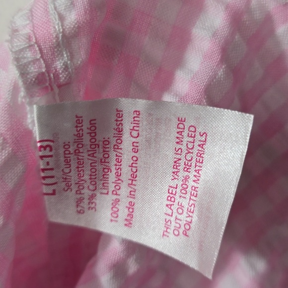 No Boundaries Pink Gingham Mini Dress Juniors L 11-13 Cottagecore - Picture 10 of 10